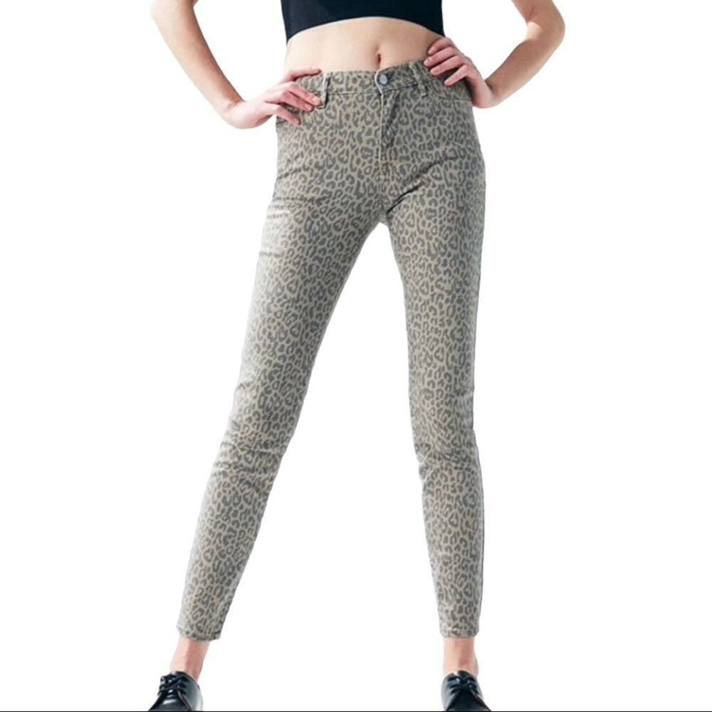 PACSUN Women’s Animal/Leopard Print High Rise Jegging Jeans Tan Size 26